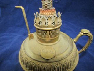 ANTIQUE 1892 BRADLEY & HUBBARD (B&H) VICTORIAN BRASS BURNER OIL KEROSENE LAMP 2
