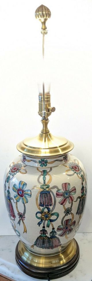 Wildwood Porcelain Ginger Jar Asian Lamp Mid Century Pottery Lamp Signed