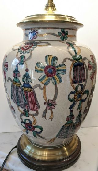 Wildwood Porcelain Ginger Jar Asian Lamp Mid Century Pottery Lamp Signed 2