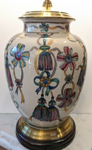 Wildwood Porcelain Ginger Jar Asian Lamp Mid Century Pottery Lamp Signed 3