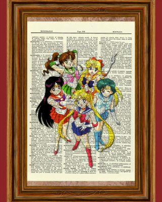 Sailor Moon Anime Dictionary Art Print Poster Picture Manga Mars Venus Jupiter