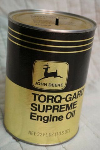 Vintage John Deere Oil Can Bank