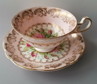 Antique Eb Foley Signed P.  Granet 3572 Pink Rose Tea Cup And Saucer