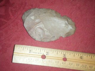 3 1/2 In.  Authentic Arrowhead,  Coral Notched Hoe / Spade From Florida