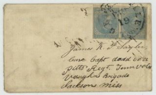 Mr Fancy Cancel Csa 7 Pair Cover Tied Greenville Ten Cds To Soldier Jackson Miss
