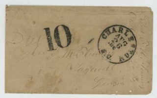 Mr Fancy Cancel Csa Stampless Soldier Cover Charleston Sc Cds Due 10 Cv$125,