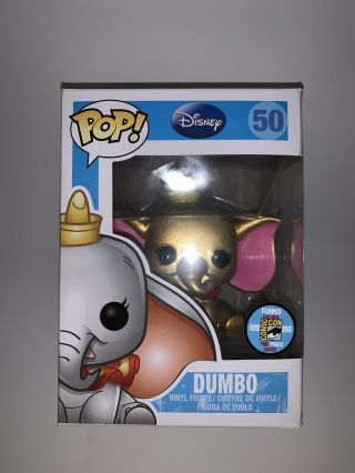 Funko Pop Custom Dumbo Metallic Gold.  2013 Sdcc Limited 48 Piece