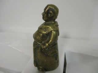 A Very Heavy Large Antique Vintage Bronze Brass Lady Bell - Friar,  Monk - 797 Grams.