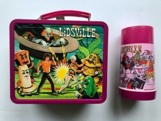 Rare Vintage Lidsville Metal Lunchbox & Thermos 1971 Sid & Marty Krofft
