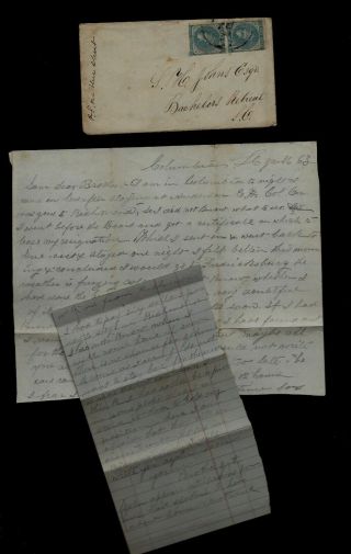 Confederate Civil War Letter - 1st South Carolina Infantry - Terrific Find