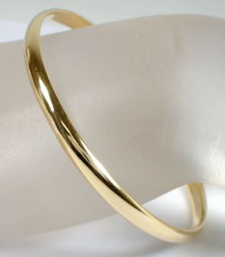 Estate Vtg Rine Designer Signed 6.  4g Solid 14k Yellow Gold Bangle Bracelet