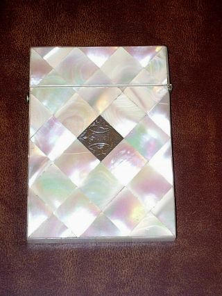Antique Mother Of Pearl Card Case Victorian Calling Card Case Holder Sadie