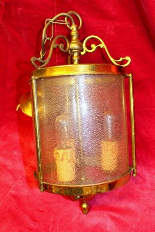 French Vintage Bronze Victorian Lantern/hanging Ceiling Light / Lamp With Glass