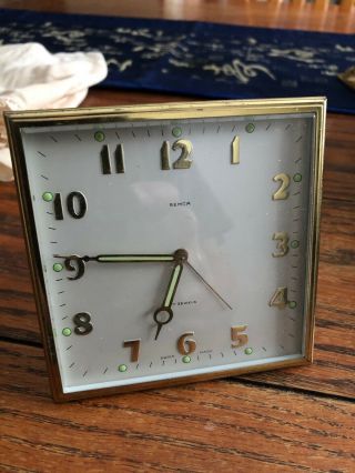 Semca 7 Jewel Travel Alarm Clock Swiss Made Not