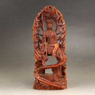 Vintage Chinese Boxwood Wood Statue - Buddha