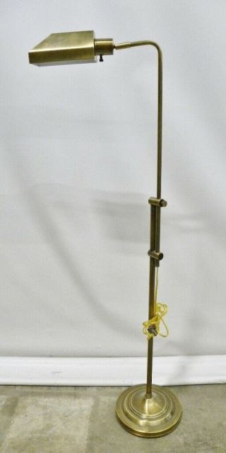 Vintage Modern Brass 52 " Adjustable Swinging Arm Pharmacy Floor Lamp; High End