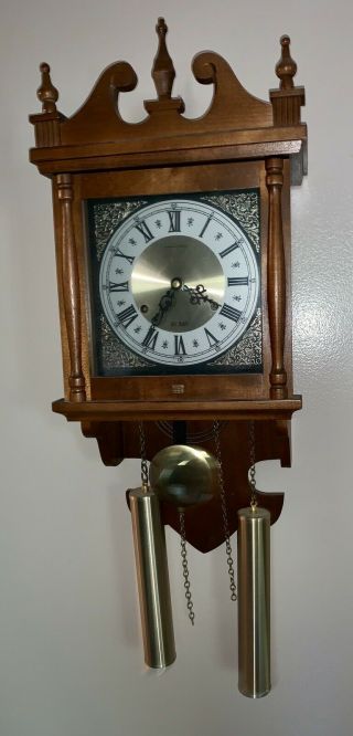Vintage Hamilton 31 Day Wind Up Wall Clock Perfect