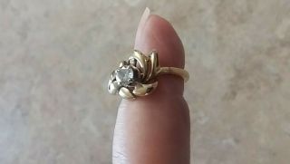 Vintage Estate 14k Solid Yellow Gold Diamond Ring Size 5 Scrap 2.  5 Grams