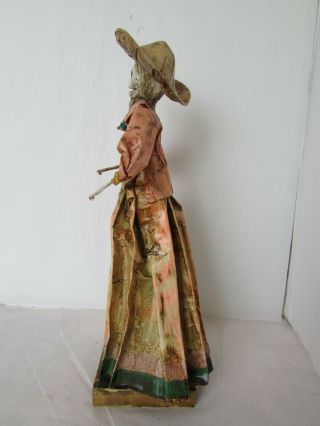 Vintage Mexico Paper Mache Folk Art Calaca Skeleton Lady Figure La Llorona Doll 3