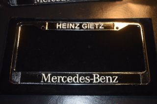 Vintage Rare Heinz Gietz Set Of Imports Mercedes Benz Metal License Plate Frames