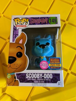 Funko Pop Flocked Scooby Doo Blue 149 Sdcc 2017 Le 2500 Exclusive