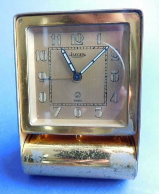 Quality Swiss Jaeger Lecoultre Folding Art Deco Travelling Alarm Clock 1940s