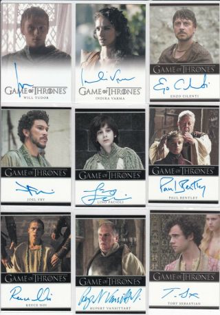Game Of Thrones Season 5 Autographs X 23 Different.  Varma Mcelhatton Etc