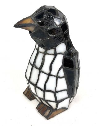 Meyda Tiffany Style 18470 8 " H Stained Glass Penguin Accent Lamp Night Light