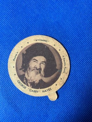 Vintage Dixie Clover Ice Cream Lid Wyoming Staring George Gabby Hayes
