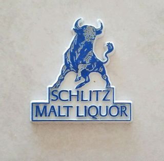 Vtg Classic Schlitz Bull Malt Liquor Beer Fridge Rubber Magnet Bull 70s 80s Usa