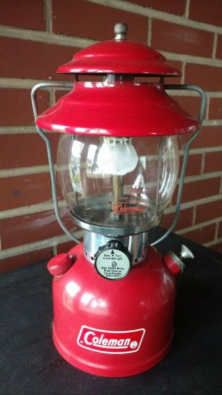 Vintage Coleman Lantern Model 200a Red Single Mantle 1974