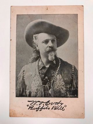 Vintage William Buffalo Bill Cody Cabinet Card Souvenir Wild West Show