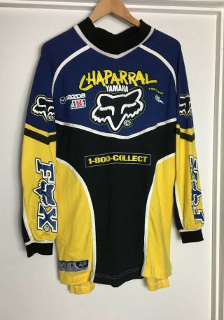 Vintage Fox Racing Yamaha Motocross Jersey L Usa Made Jeremy Mcgrath Chaparral