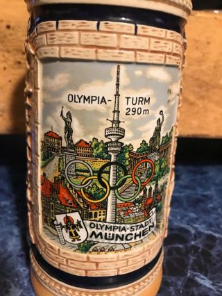Beer Stein Germanl Vintage Munchen (munich) Olympic Games Collector