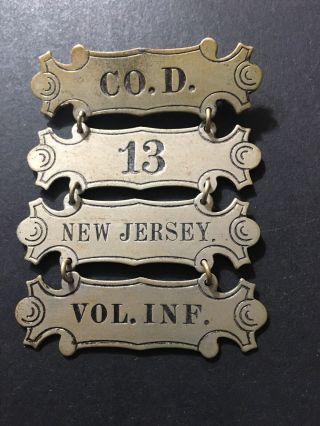 13th Jersey Co D Volunteer Infantry Civil War Veteran 