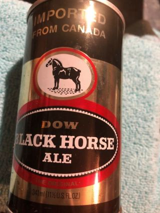 Old Vintage Dow Black Horse Ale Beer Pull Tab Top Can Imported From Canada