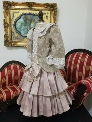 Vintage French Victorian Dress 17 " For Antique Bisque German Doll 26 - 32 "
