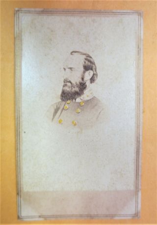 Civil War Cdv Confederate Gen.  Thomas " Stonewall " Jackson,  Hand Tinted,
