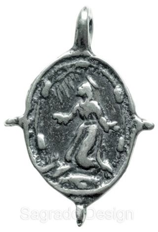 St.  Francis Receiving Stigmata Medal,  Silver,  Cast From 17th C.  Italian