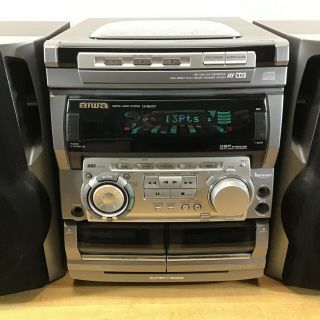 Aiwa Cx - Na707u Digital Audio System Am/fm 3 Cd Dual Cassette 1998 Vintage Retro