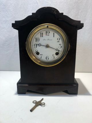 Vintage Haven Wood Mantle Clock With Key