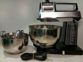 Vintage Stainless General Electric Standing Mixer 2 Bowls D1 - 3559 - 2 Ge