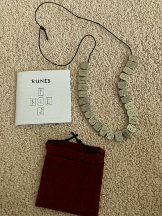 Runes Set Silver Metal W/pouch,  Booklet From The Workshop Of Norman Greene