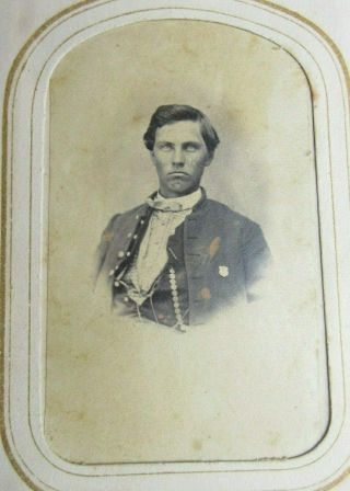 Cdv Photo Album With Civil War Soldiers.  Mostly Michigan Images.  51 Pix.  Pip