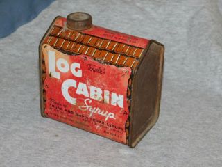 Vintage Towle ' s Log Cabin Syrup Tin York USA General Foods Corp.  Old Tins 3