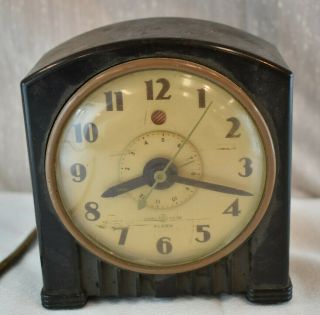 Vintage Ge General Electric Art Deco Alarm Clock Model 7h154