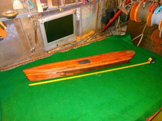 Antique Vintage Large Wood Model Ship - Handmade Maritime Folk Art Rc Boat