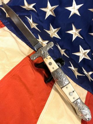 Rare Civil War Liberty & Union Officers Foldable Pocket Knife / Fighting Knife