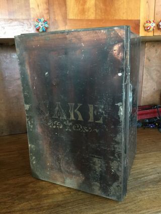 Vintage Large Tin Shabby Chic Cake Pie Safe Cabinet Storage Cupboard Bread Box