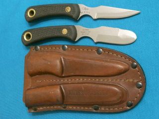 Vintage Knives Of Alaska Usa Muskrat Cub Bear Combo Knife Set Hunting Skinning